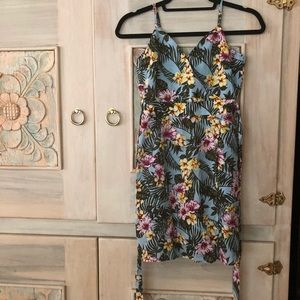 Moon River Light Blue Floral Dress